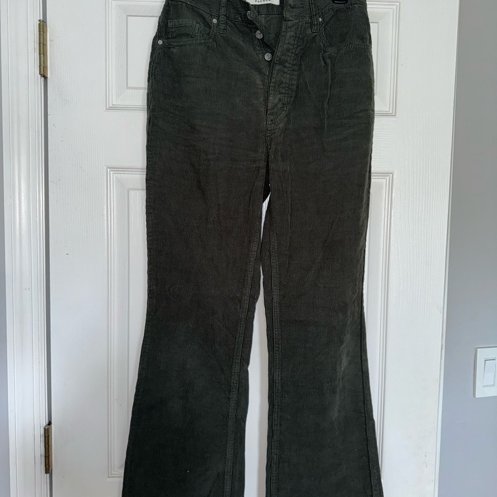 PacSun Green Flare Wide Leg Jeans